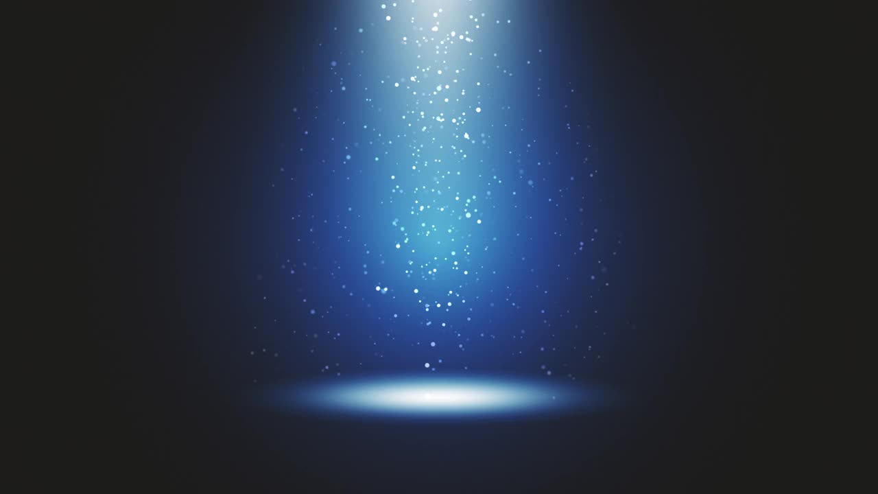 舞台灯光在演播室闪耀。大聚光灯从空中照亮了这景色。舞台上闪烁着光芒的灯光。所有的光都集中在一点上。表演艺术、俱乐部派对、灯光、活动、庆典、飞碟、瞬间移动的概念