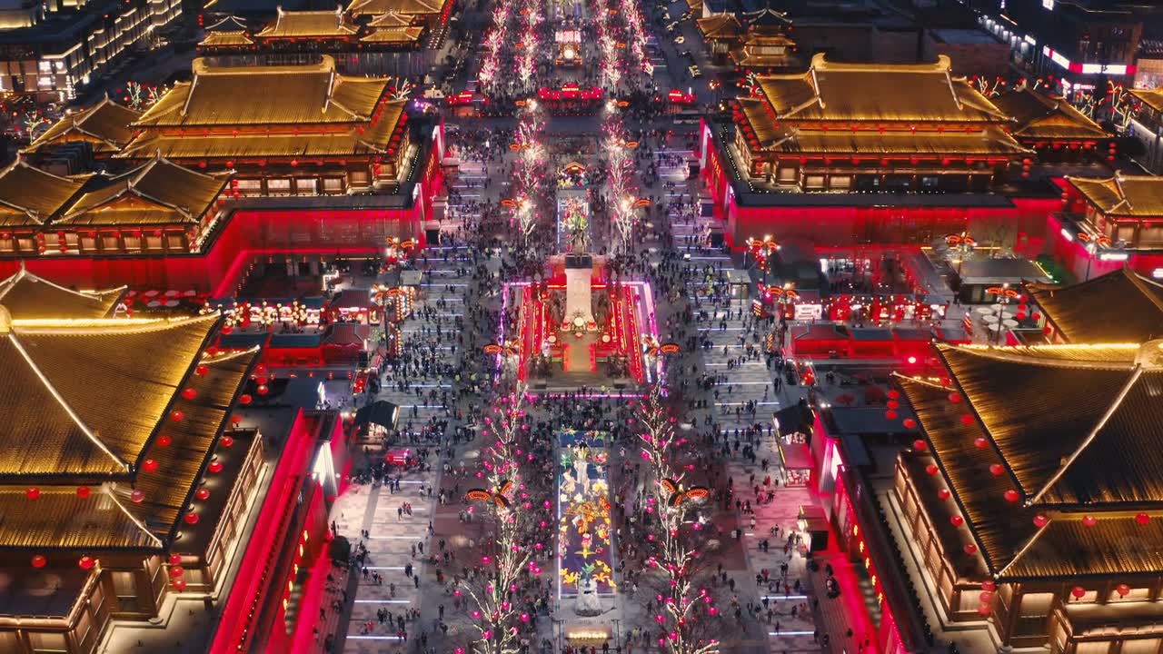 詳情圖-西安大唐光大夜景鳥瞰圖。