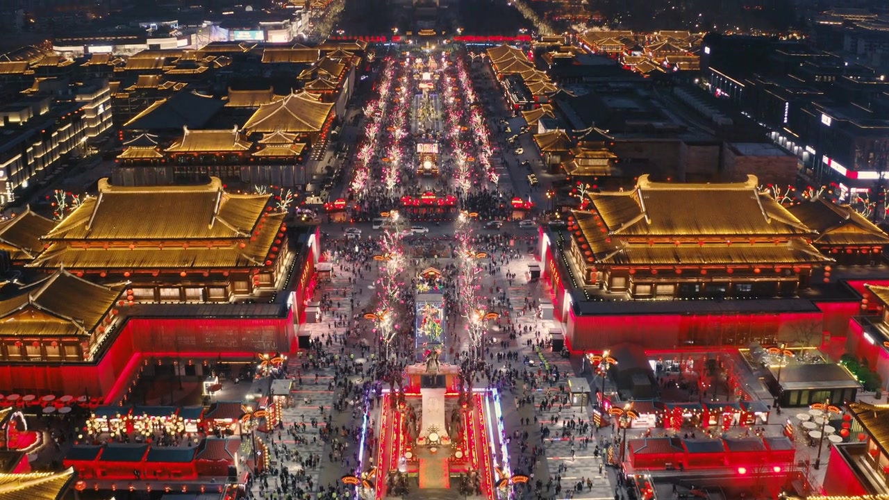 詳情圖-西安大唐光大夜景鳥瞰圖。