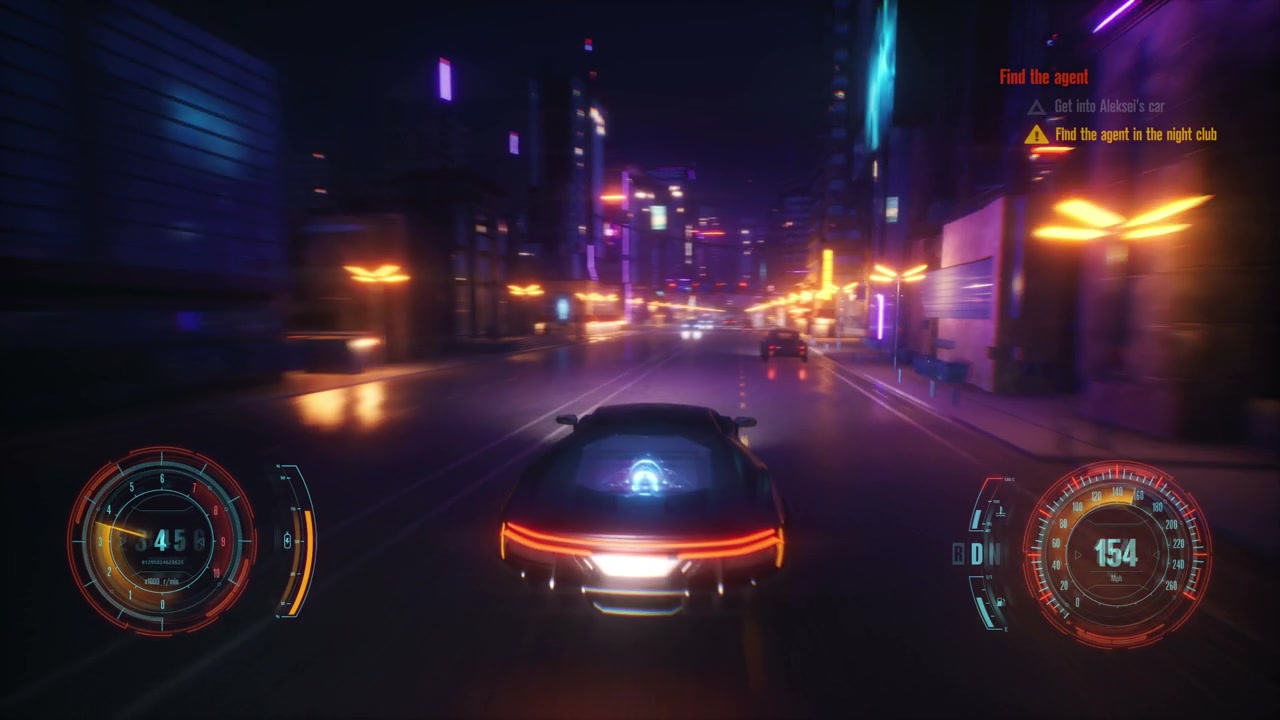 詳情圖-虛擬賽車游戲與HUD。朋克風格的城市
