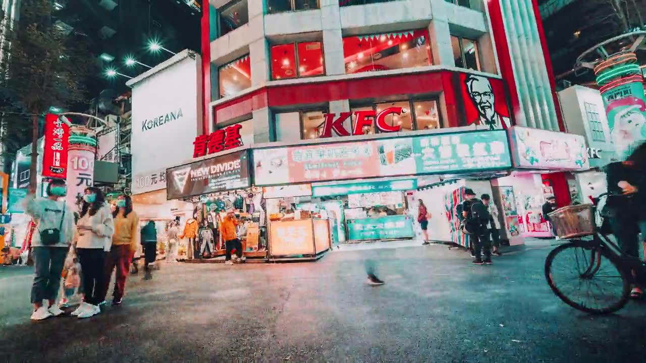 詳情圖-人們在西門町購物區(qū)的360旋轉(zhuǎn)時間間隔