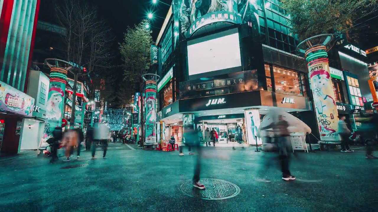 詳情圖-人們在西門町購物區(qū)的360旋轉(zhuǎn)時間間隔