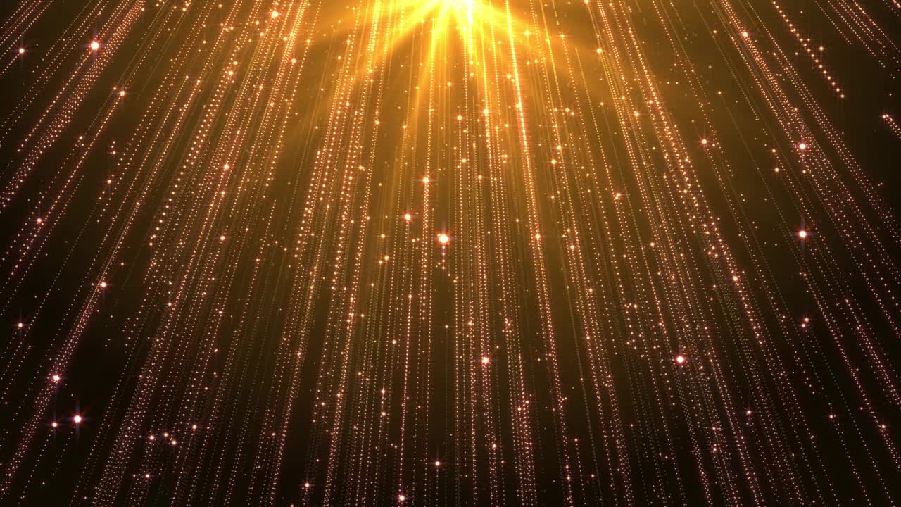 闪烁的庆祝纹理与金色颗粒抽象的循环背景。神奇的灯光和火花。