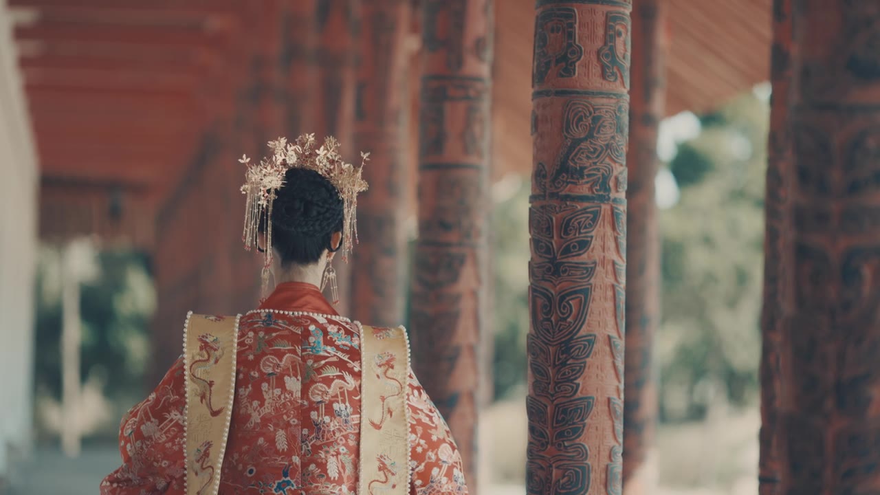詳情圖-中國婦女穿著漢服，古代服裝