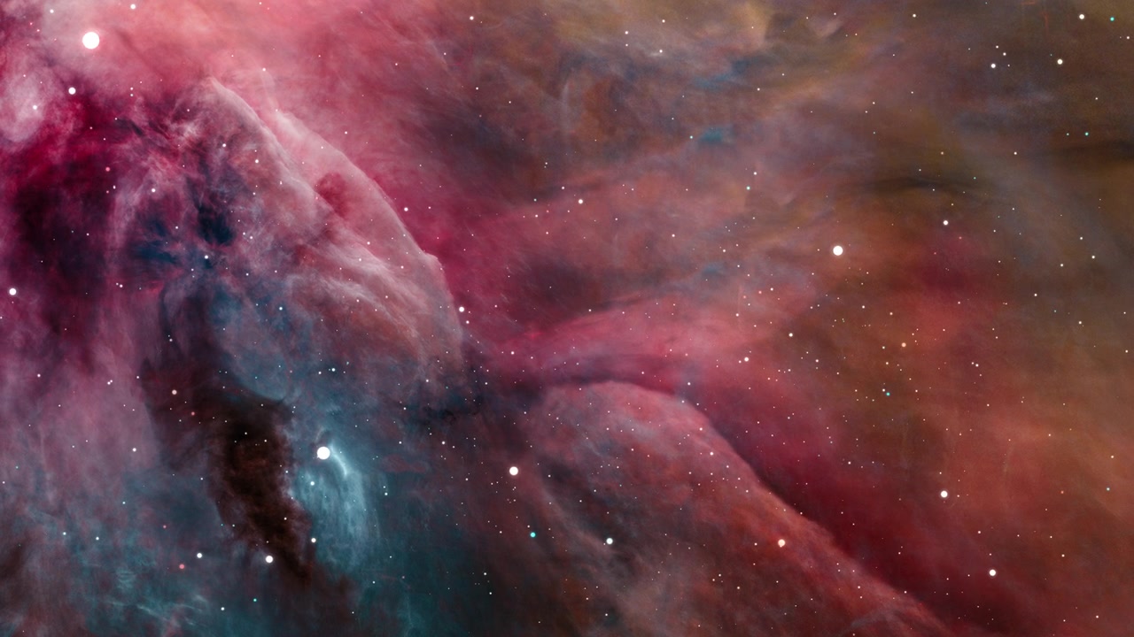 詳情圖-4K,3D飛船環(huán)繞獵戶座星云飛行。穿越空間的飛行在銀河系彌漫的星云和星團(tuán)。它是最明亮的星云之一。元素由美國宇航局提供的圖像。