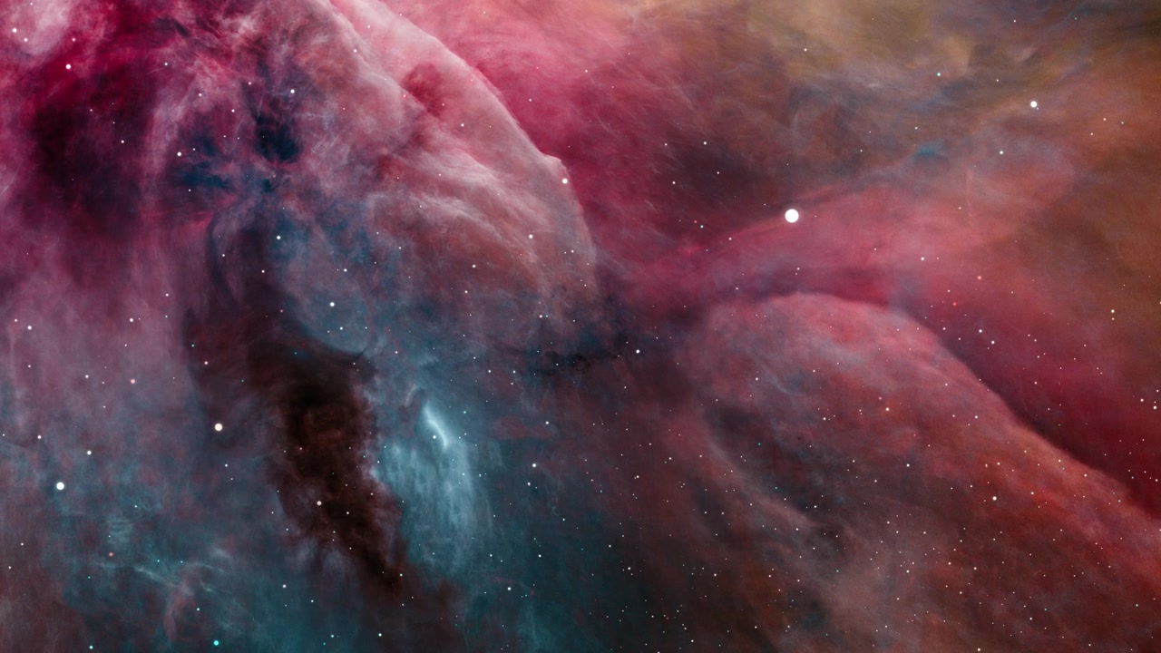 詳情圖-4K,3D飛船環(huán)繞獵戶座星云飛行。穿越空間的飛行在銀河系彌漫的星云和星團(tuán)。它是最明亮的星云之一。元素由美國宇航局提供的圖像。