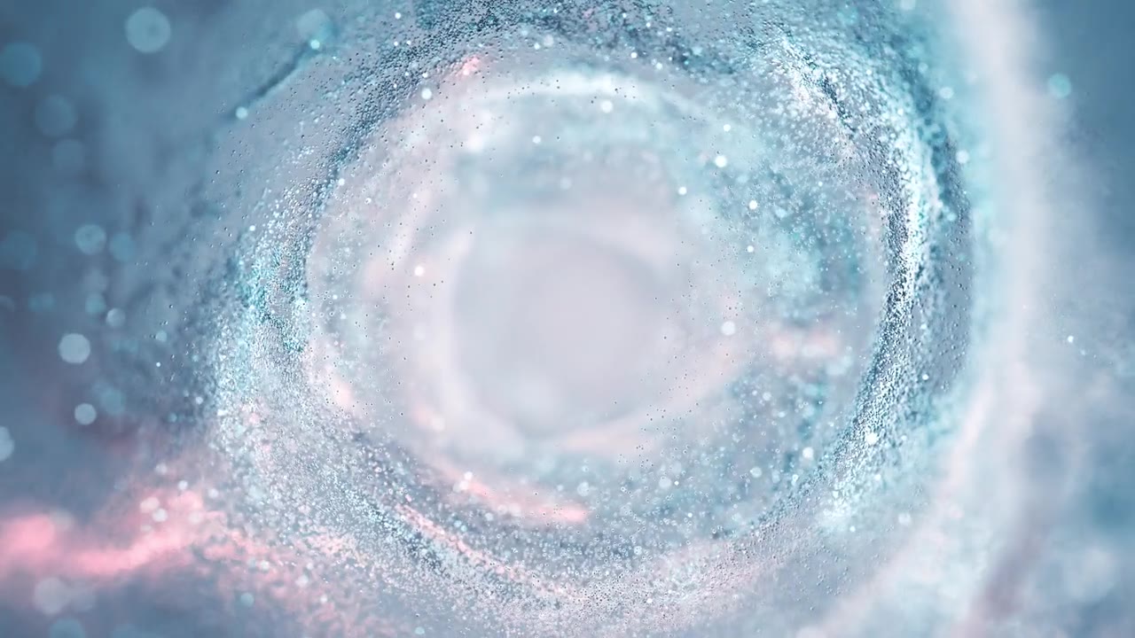詳情圖-飛行通過移動粒子-隧道，螺旋，抽象背景-水，冰，雪