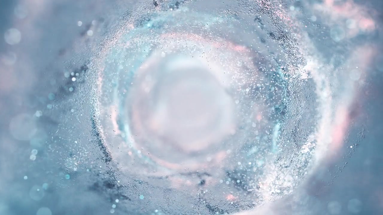 詳情圖-飛行通過移動粒子-隧道，螺旋，抽象背景-水，冰，雪