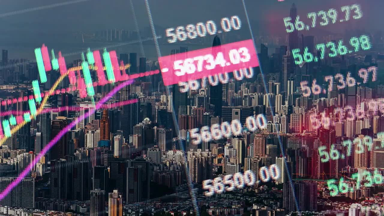 詳情圖-T/L,LS,ZO深圳城市景觀時(shí)間推移與證券市場金融交易