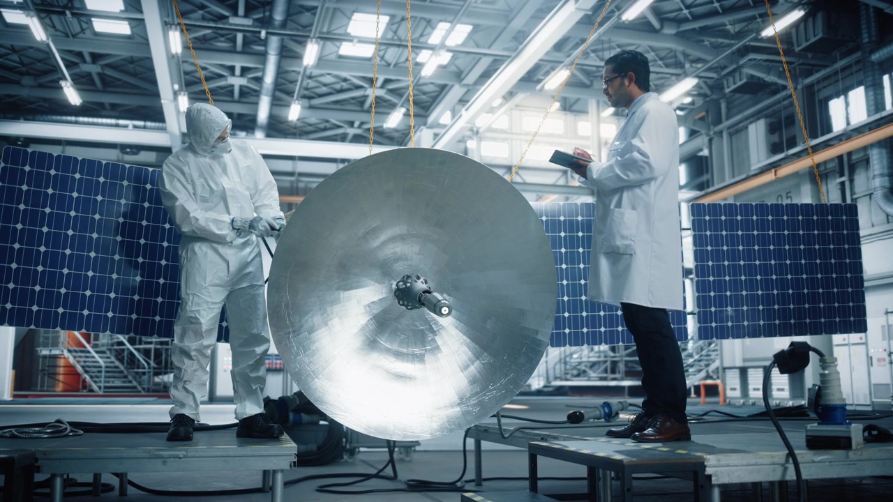 詳情圖-負責衛(wèi)星建設的工程師和技術員。航空航天局宇宙飛船制造工廠:開發(fā)宇宙飛船的不同科學家群體。國際太空探索計劃