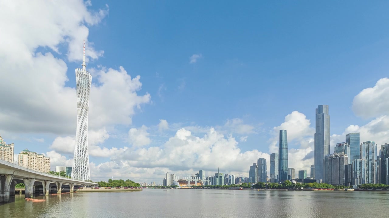 详情图-T/L,WS,ZO广州塔和珠江新城在广州的白天。中国广东省广州市