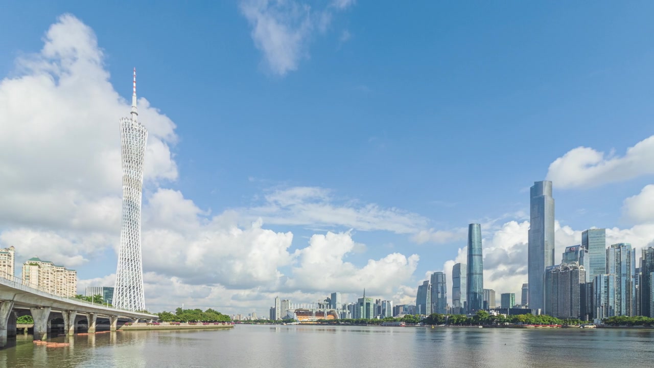 詳情圖-白天在廣州珠江兩岸的廣州塔和珠江新城。中國廣東省廣州市