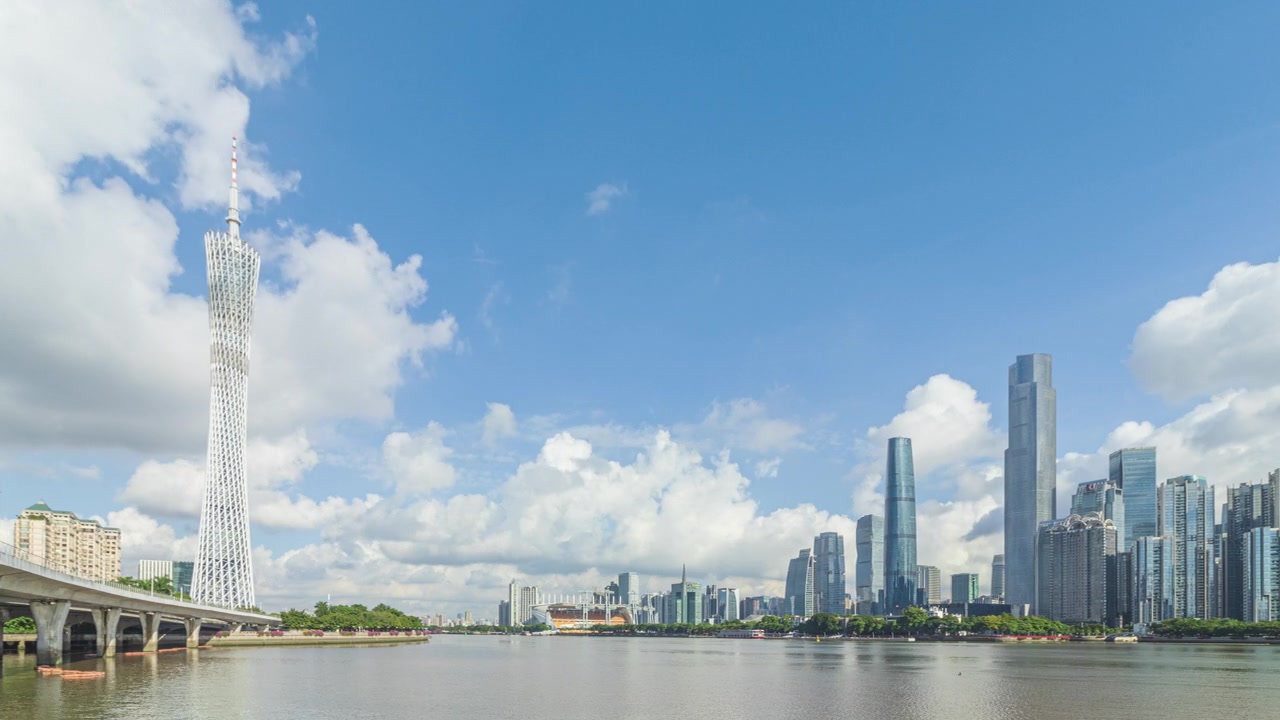 詳情圖-白天在廣州珠江兩岸的廣州塔和珠江新城。中國廣東省廣州市