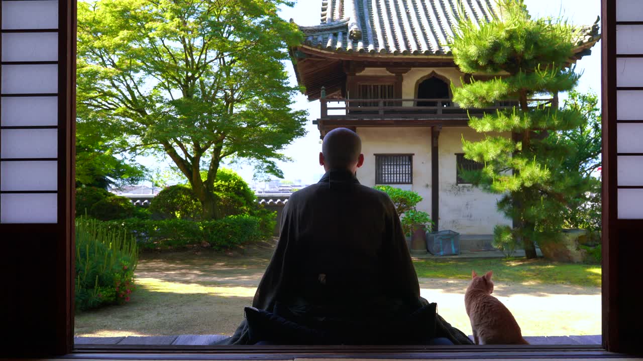 詳情圖-一個日本和尚打坐的視頻
