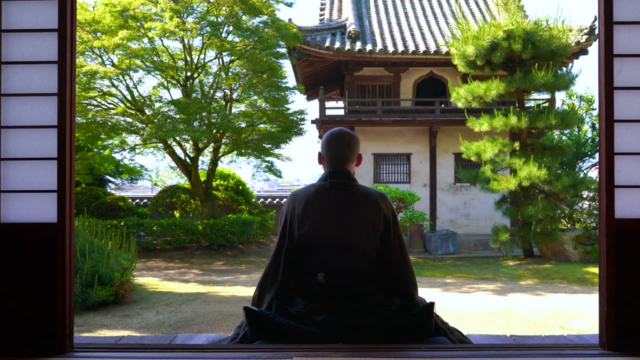 詳情圖-一個日本和尚打坐的視頻