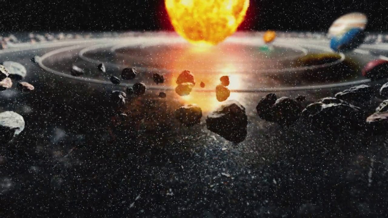 太阳和太阳系行星的动画