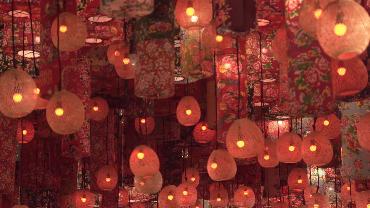详情图-春节期间的中国灯笼。