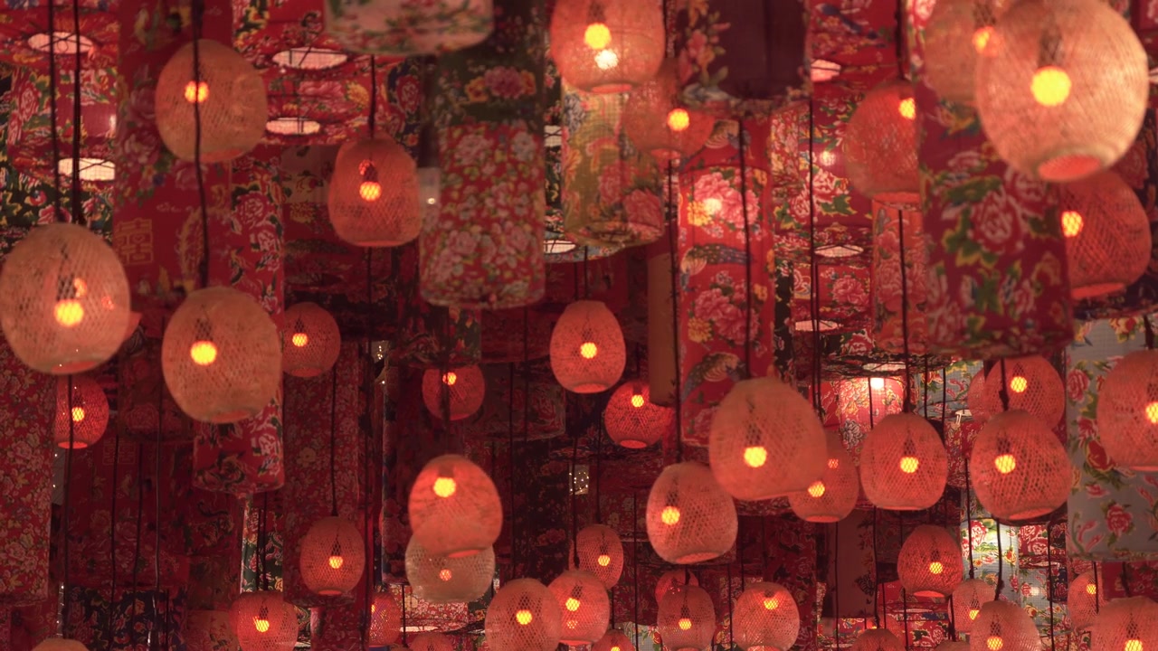详情图-春节期间的中国灯笼。
