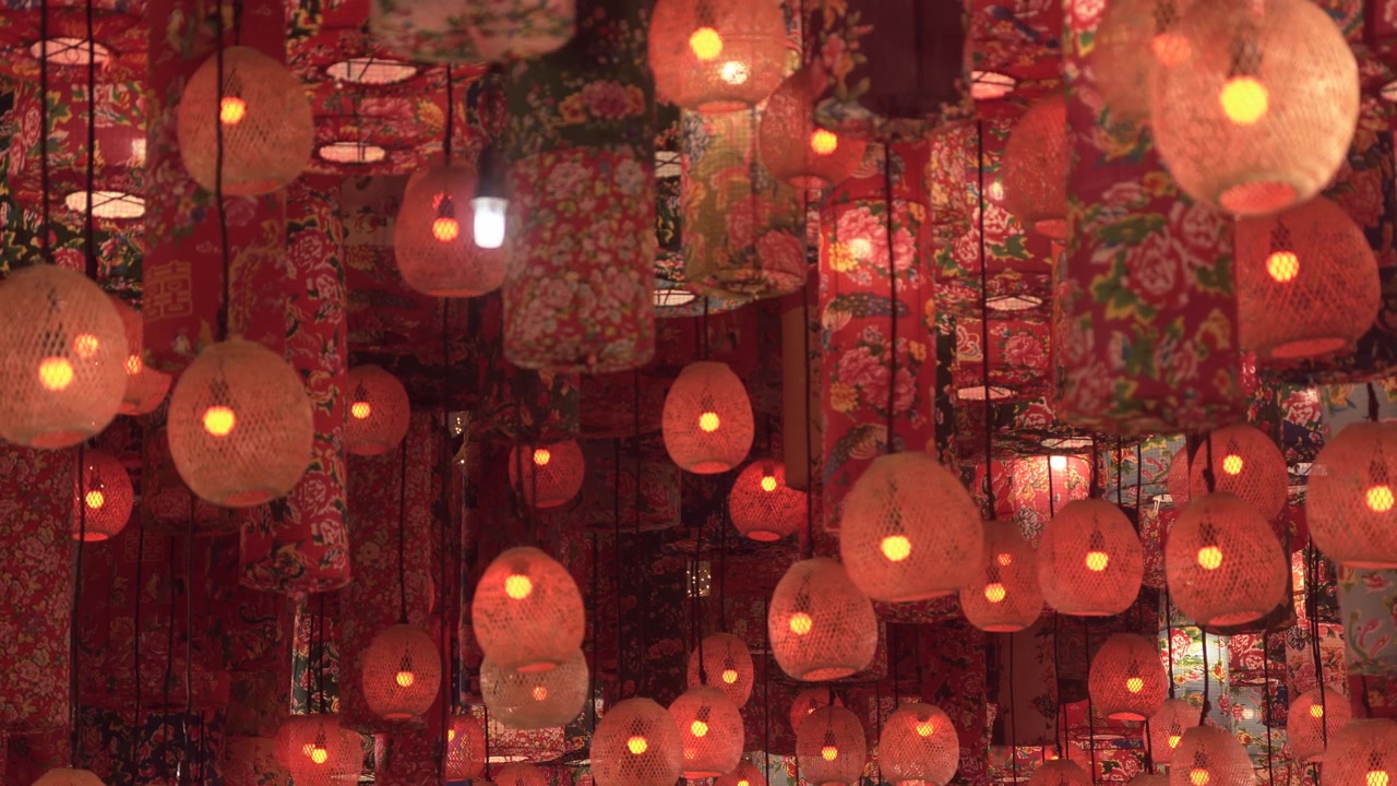 详情图-春节期间的中国灯笼。