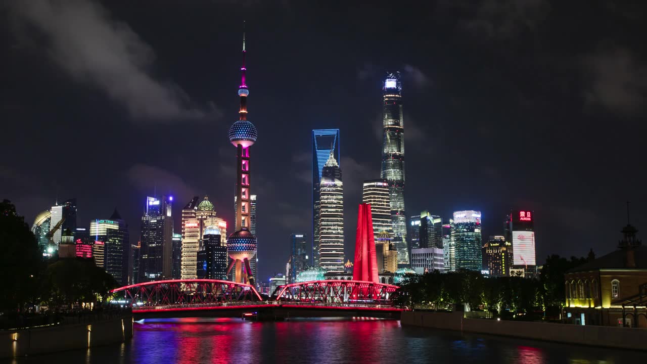 详情图-时光流逝，上海外滩夜光秀，中国。