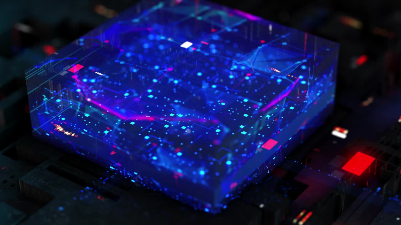 NFT背景字母在数字处理器中形成