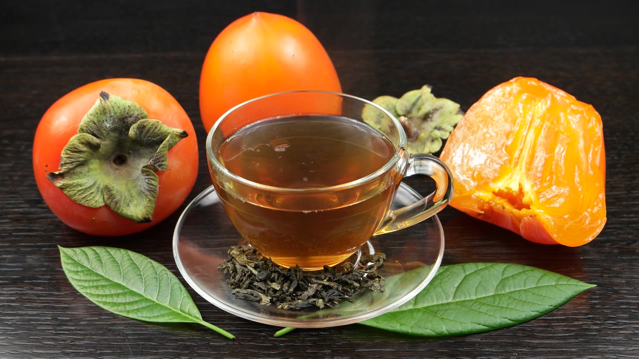 詳情圖-一杯帶柿葉的熱茶
