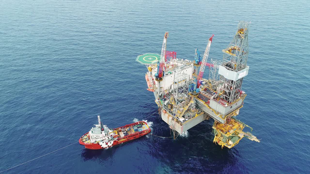 海上工业石油和天然气生产石油管道股票视频