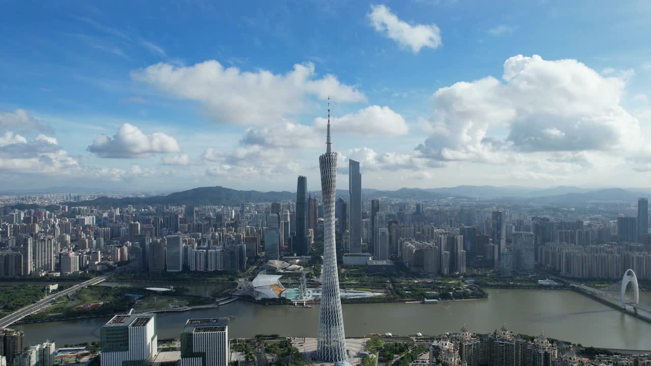 放大中国广州的广州塔