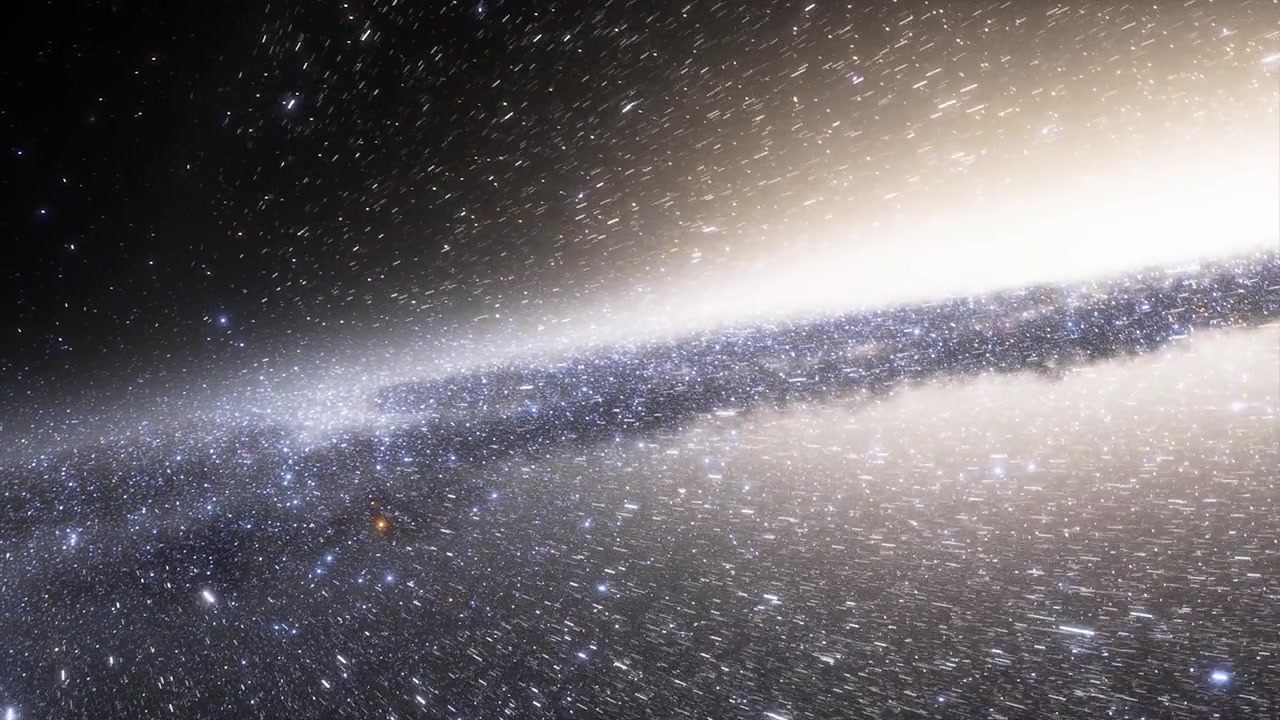 詳情圖-宇宙飛船以光速在太空中穿越星系。銀河系或仙女座星系的數(shù)十億顆恒星