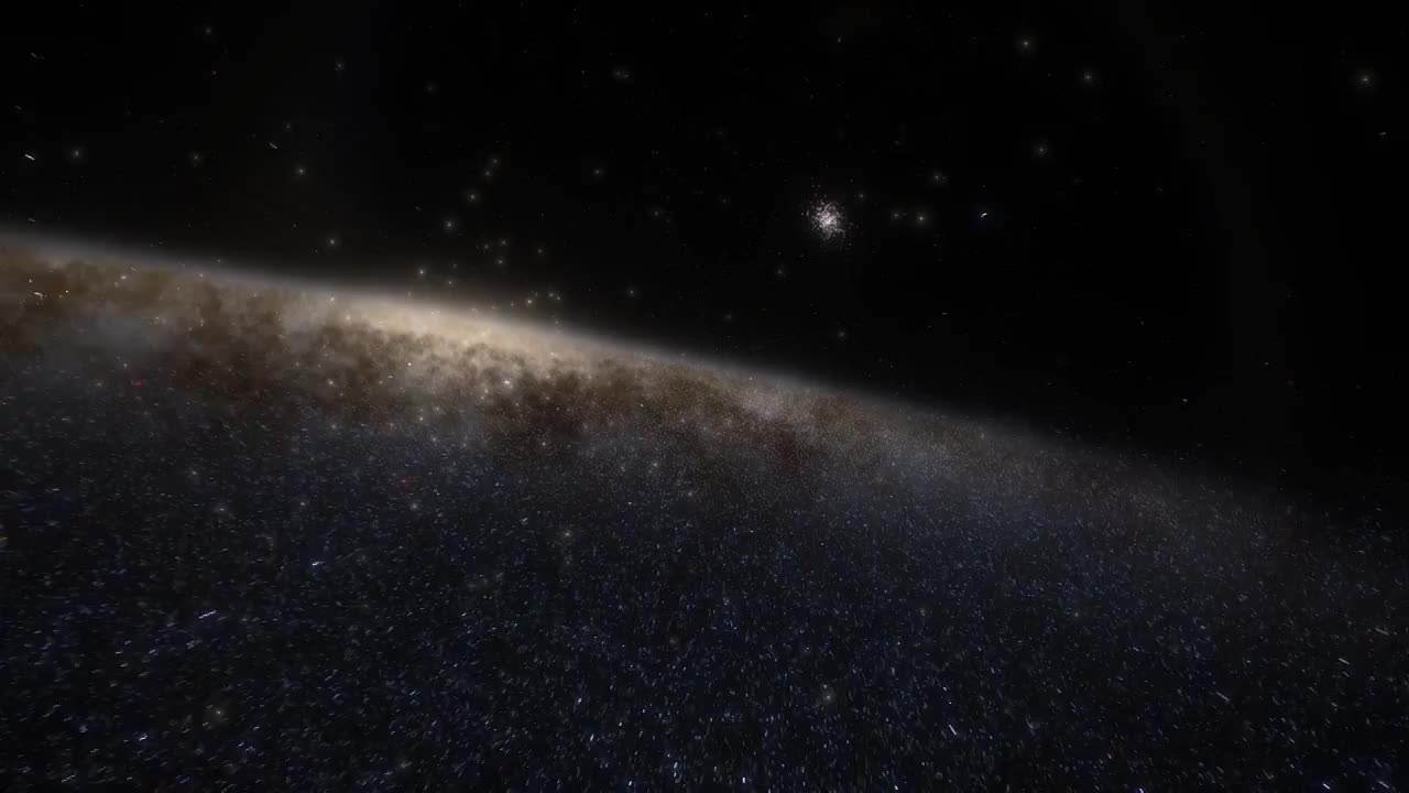 宇宙飞船以光速在太空中穿越星系。银河系或仙女座星系的数十亿颗恒星