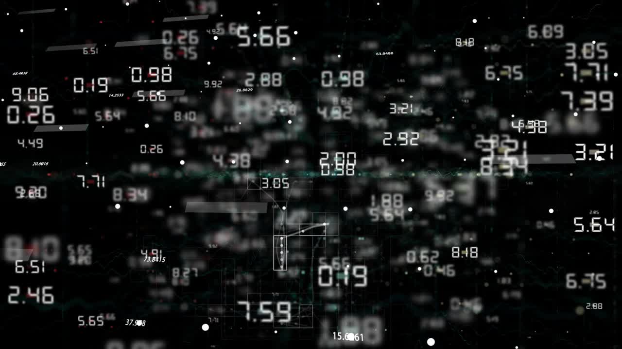 数字背景与粒子和数字