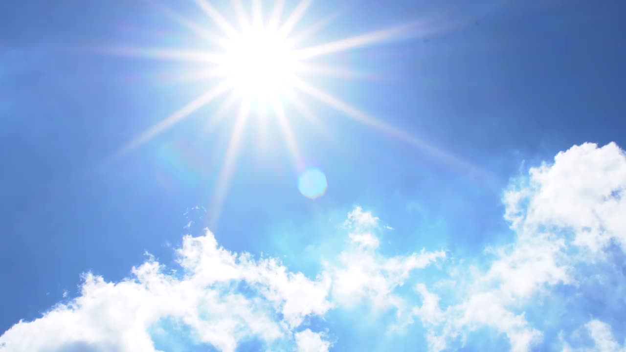 夏日阳光，白云流动，蓝天(8倍速度)