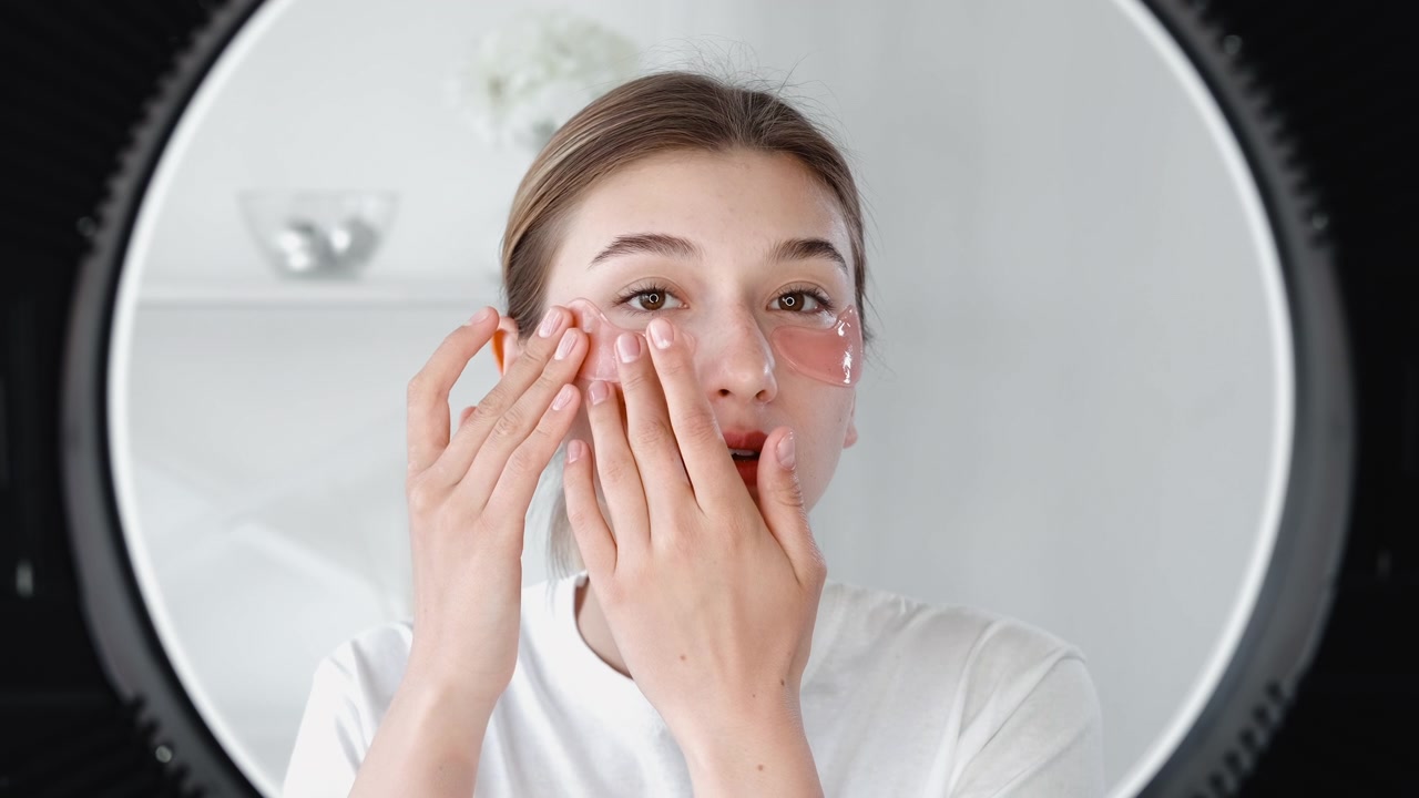 详情图-眼部护理女性使用水凝胶贴片