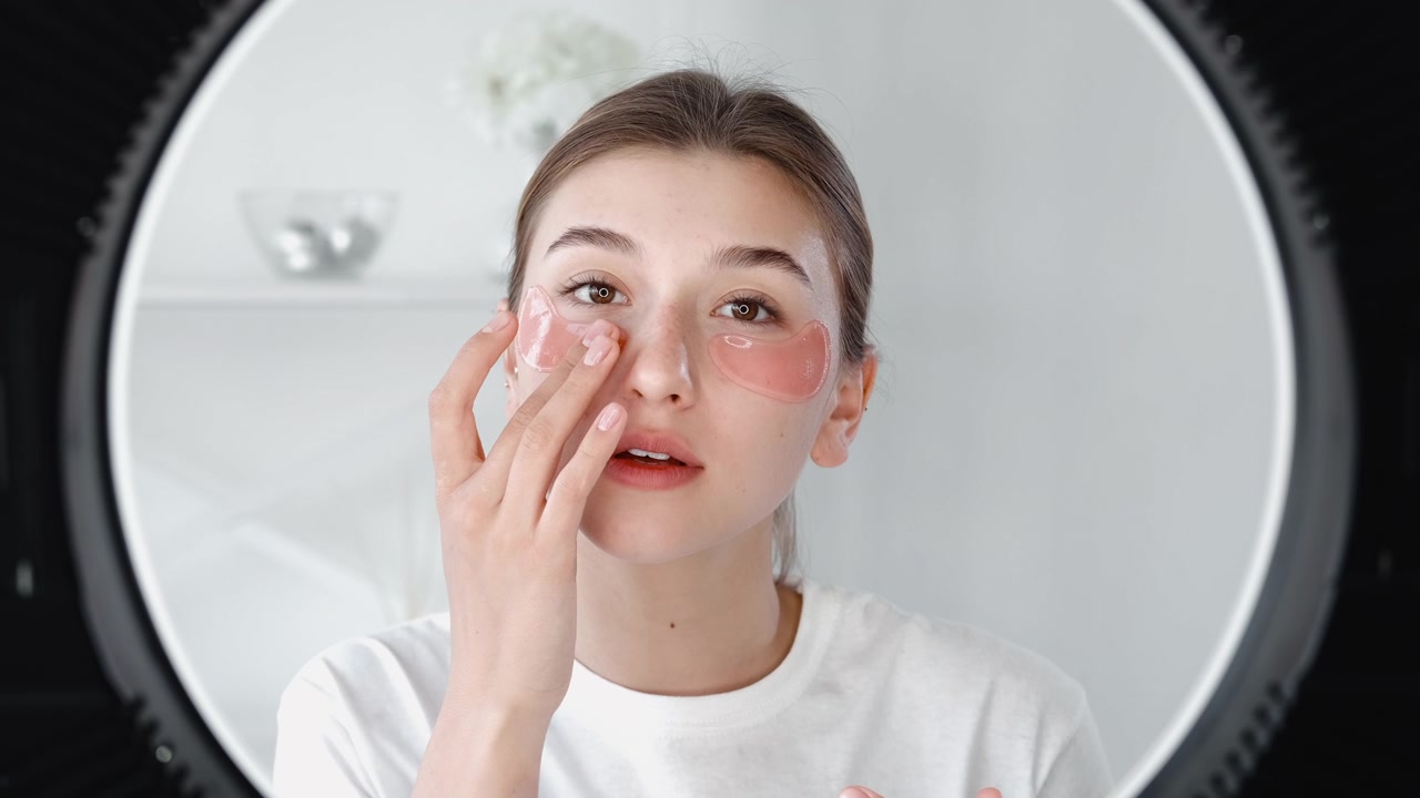 详情图-眼部护理女性使用水凝胶贴片