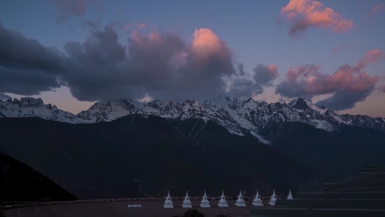 延时摄影，美丽雪山