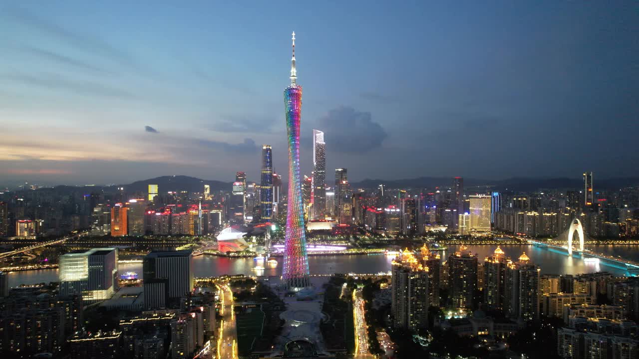俯视图广州塔在广州，中国