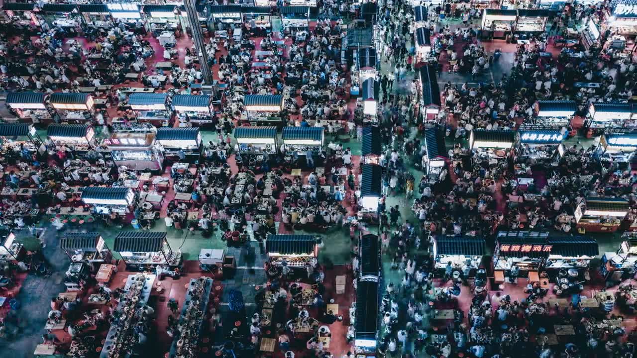 详情图-T/L,PAN无人机夜市和人群视角