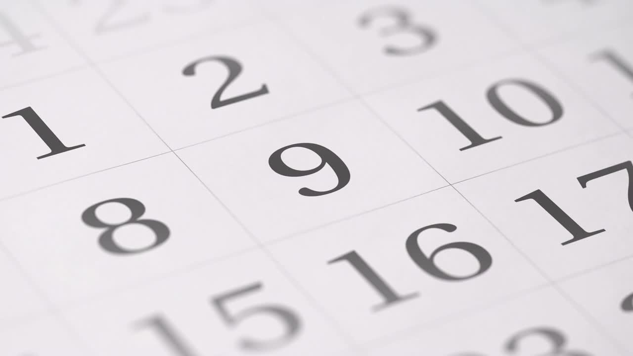 在日历中标记每月的第9天转换为SAVE the DATE文本