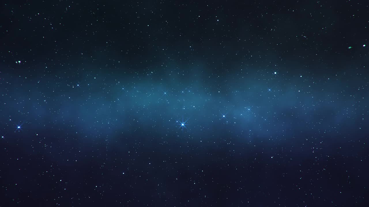 穿越星系，穿越太空中星云的恒星。彩色空间背景为您的屏幕保护程序介绍。4 k的动画