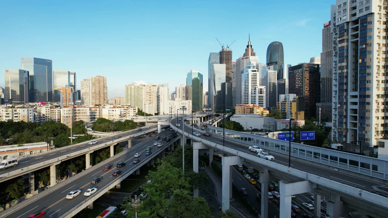 引人注目的城市景觀的傾斜視圖