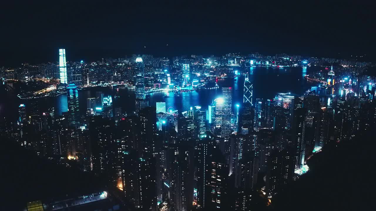 香港夜景无人机