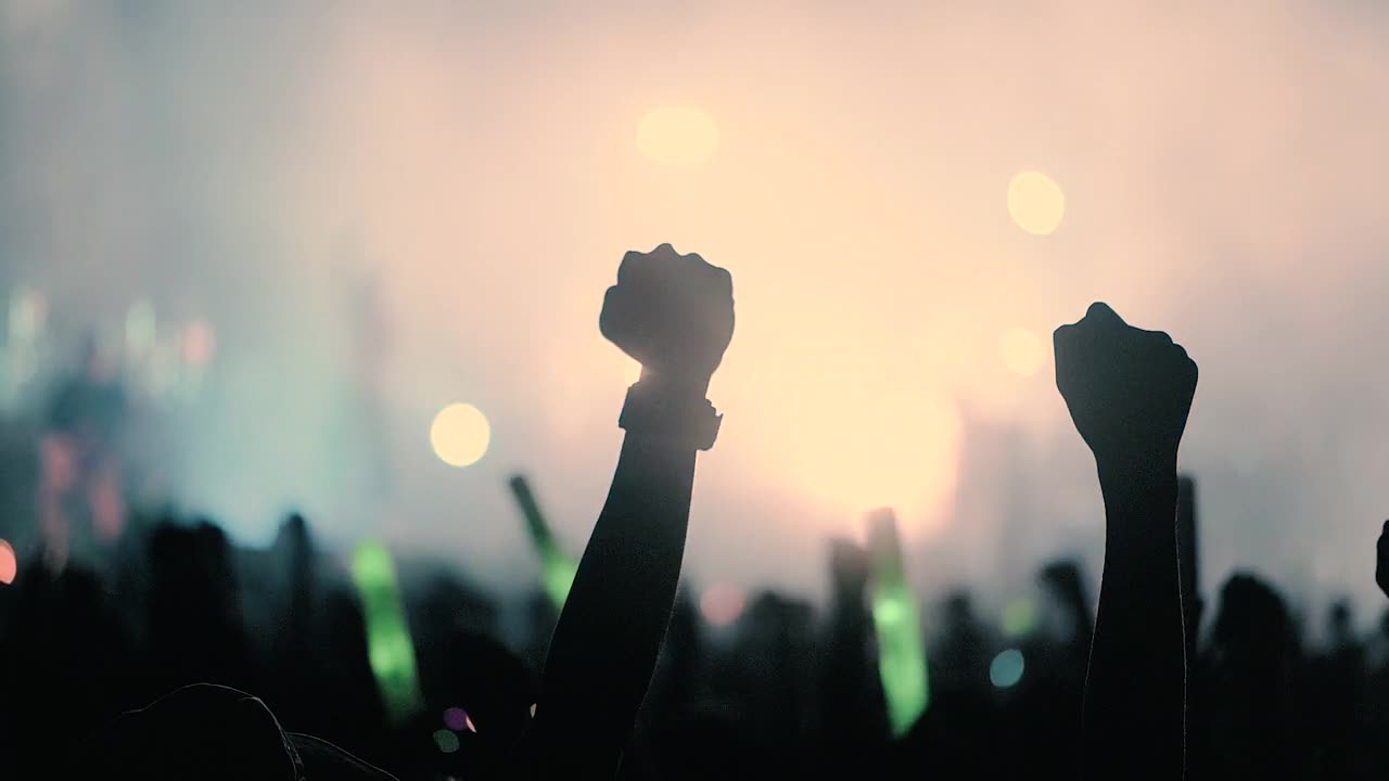 詳情圖-音樂會上充滿感激和興奮的觀眾。音樂會、音樂家、音樂節(jié)日。