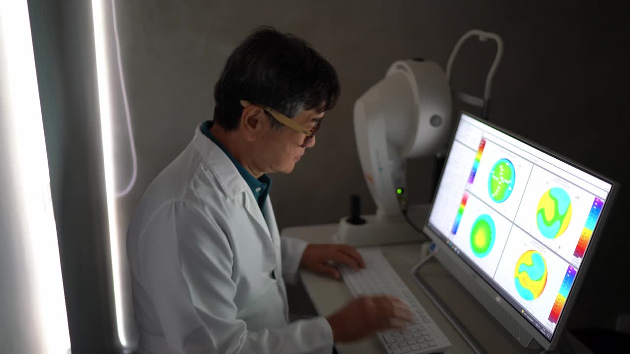 医生用电脑分析考试结果