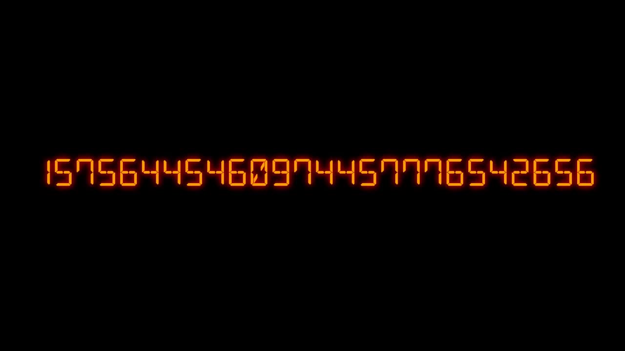 数字数字1行随机数字7段背景运动图形