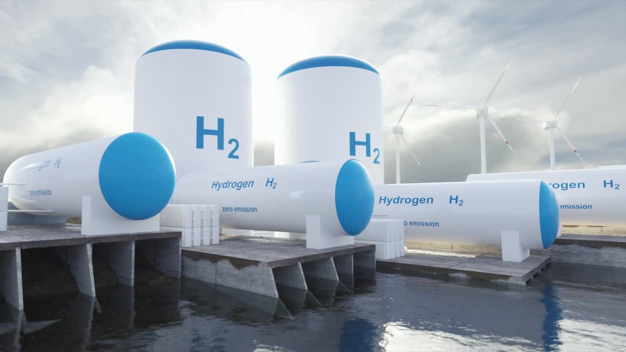 可再生氢能源生产——用于清洁电力、太阳能和风力涡轮机设施的氢气。