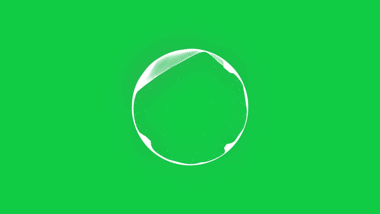 摘要圆球白色音频或声音频谱波形动画背景股票视频-绿色屏幕的色度键控和覆盖Alpha通道与颜色系列