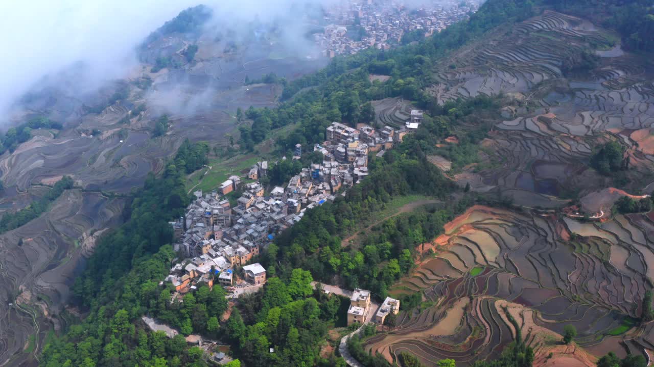 云南元陽(yáng)梯田4K高清航拍視頻