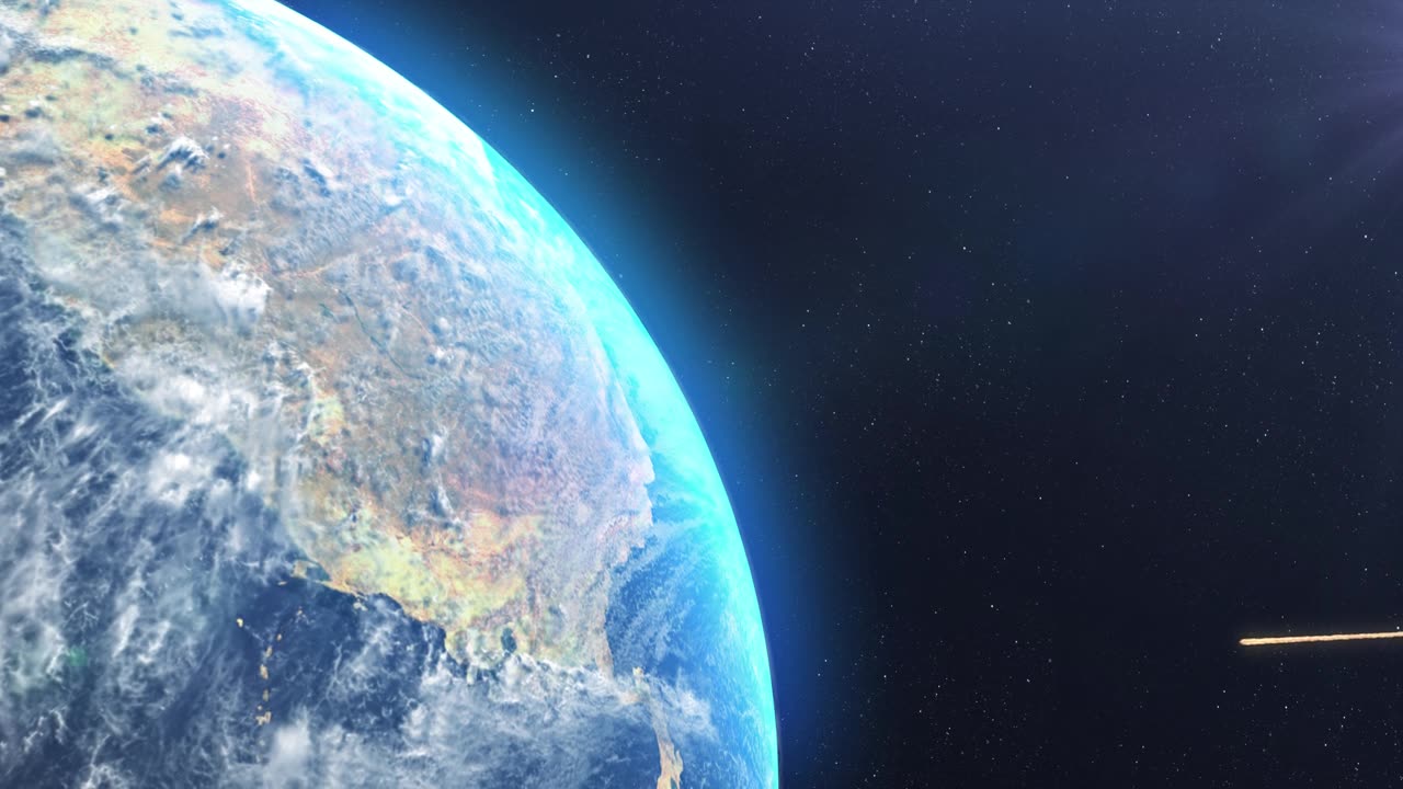 詳情圖-小行星流星撞擊地球大氣層