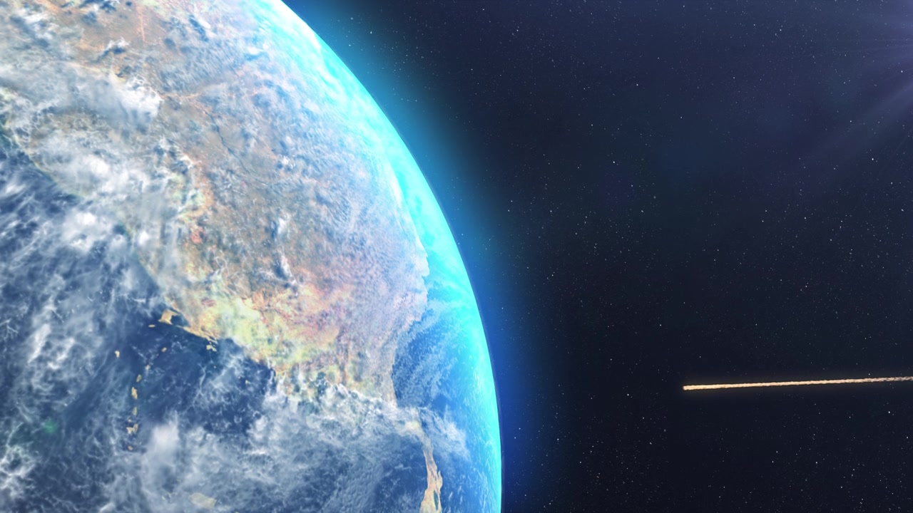 詳情圖-小行星流星撞擊地球大氣層