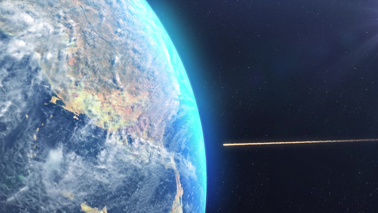 詳情圖-小行星流星撞擊地球大氣層